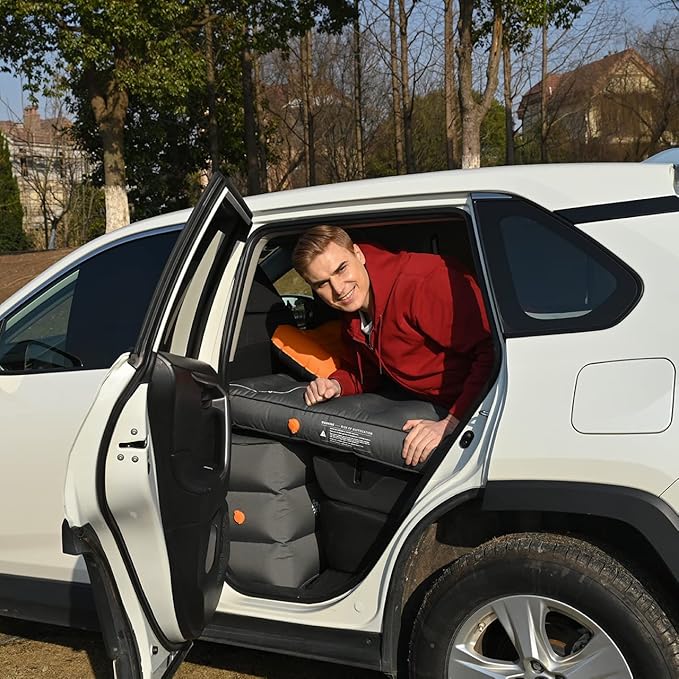 D-Hive Shortened Length - Unbeatable Durability SUV Air Mattress for Car Camping, Durable Extra Thick 300D Oxford Fabric, Quick Easy Set-Up w/Electric Pump, Car Mattress with Base Extenders 180cm