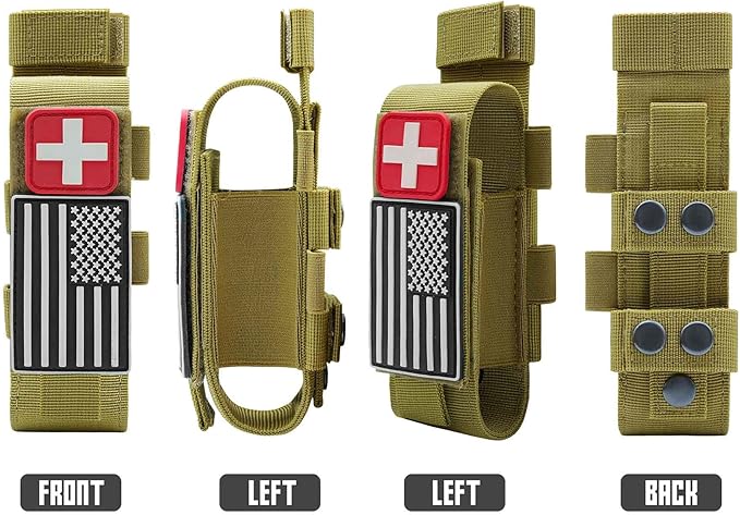 Upgrade 1000D Laser Cut Molle Tourniquet Holder, Heavy Duty Tactical Molle Tourniquet Pouch Holder