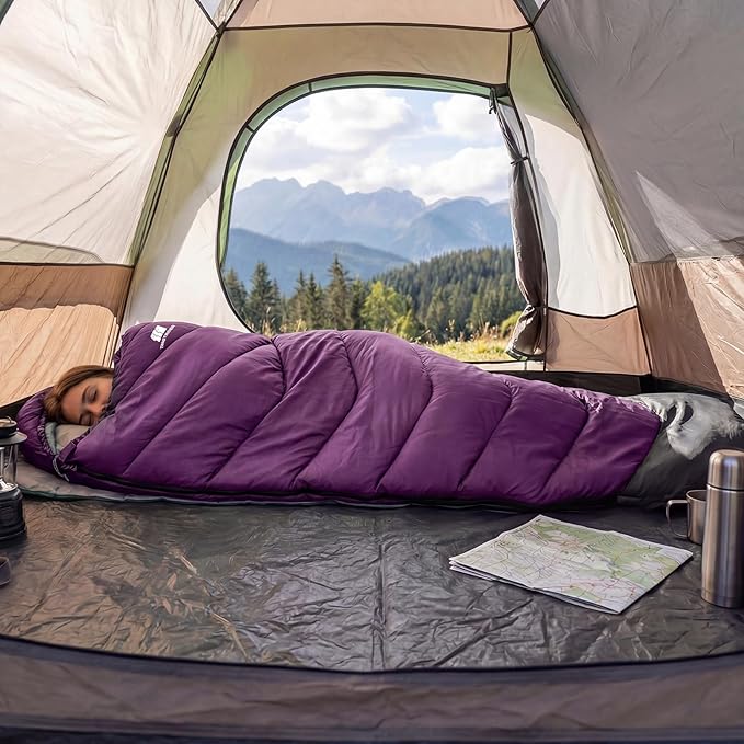 Sleeping Bags for Adults Cold Weather & Warm,Backpacking Camping Sleeping Bag for Tall Girls Boys,Lightweight,Compact,Waterproof Camping Gear for Traveling,Hiking,Hotel,Outdoor & Indoor