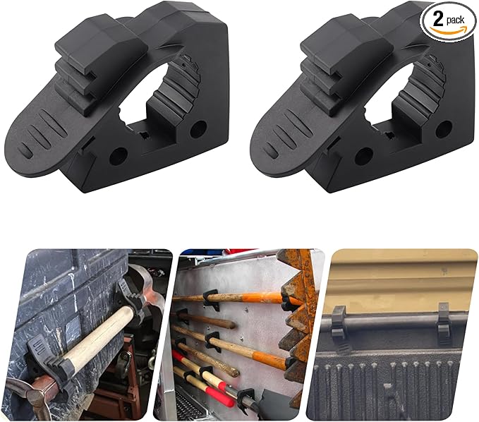 Off Road Shovel Mount Axe Mount Rubber Clamp Compatible With UTV ATV Truck Emergency vehicles Universal For Diameter Tools 1-1/7'' to 1-3/7'' 2PCS