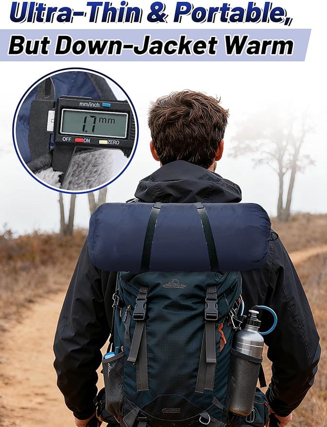 Aulock 55''W x 80''L Warm Outdoor Stadium Blanket Waterproof - Portable & Windproof Navy Blanket with Sherpa Fleece Lining for Camping Winter Cold Weather