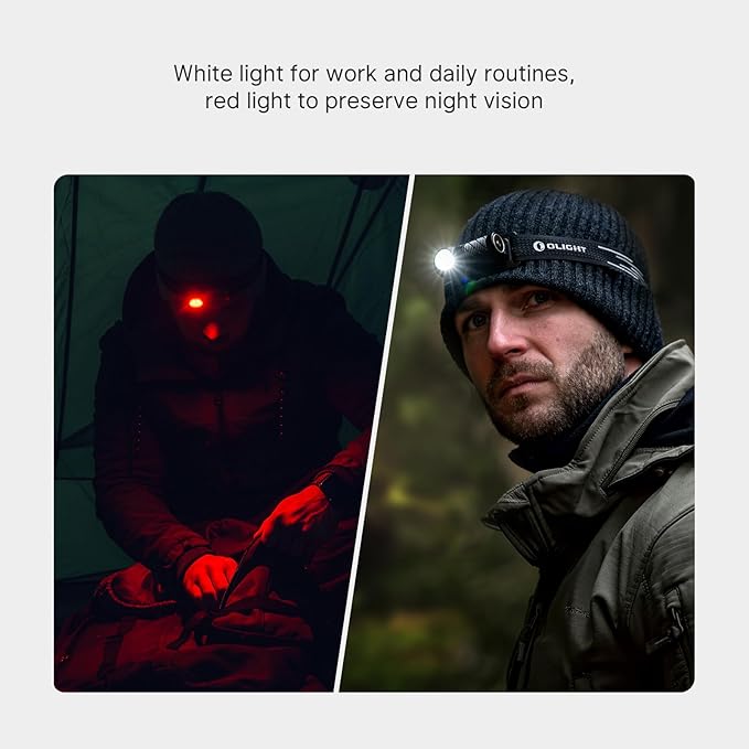OLIGHT Perun 3 Mini Headlamp 920 Lumens LED Head Flashlight,Rechargeable Headlight with Red Light Option,Perfect for Working, Hiking, Camping and Climbing(Neutral White (4000K~5000K), Black)