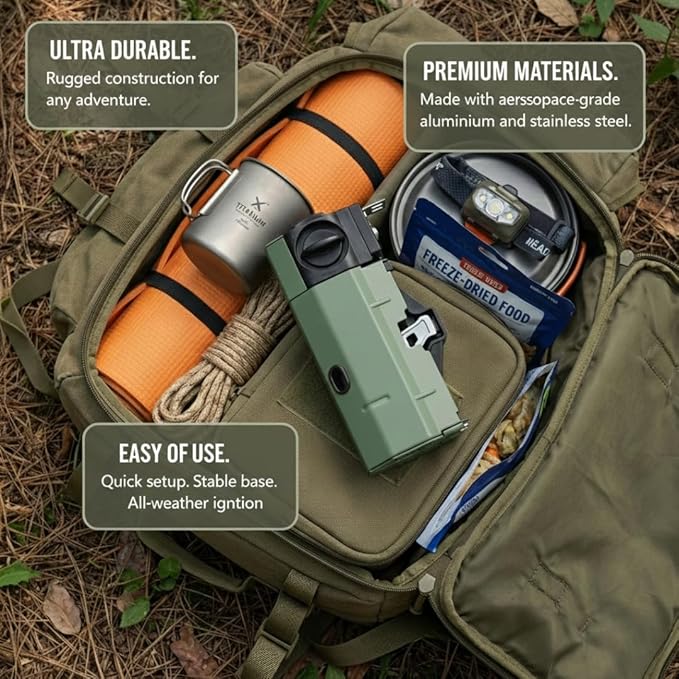 Portable Butane Gas Stove for Camping, Outdoor, and Indoor Cooking, Compact Lightweight Single Burner with Carrying Bag for Travel – by Altena