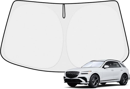 Canvcle Windshield Sun Shade for 2021-2025 2026 Genesis GV80 Accessories Thicken 6-Layer Front Window Sunshade Cover Sun Visor Protector Foldable Block UV Rays Keep Vehicle Cool