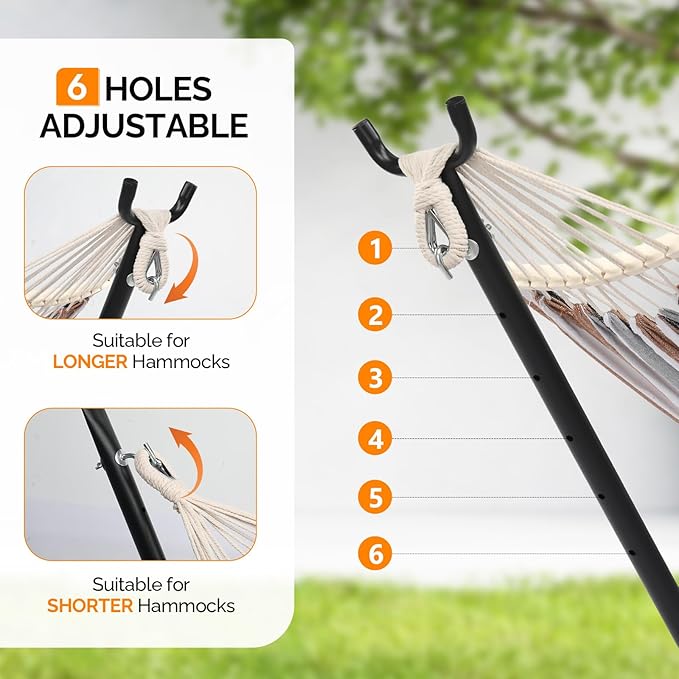 ONCLOUD Upgraded Reinforced 9 FT Hammock Stand Only, Easy to Remove w/Wheel, Heavy Duty Hammock Stand with Carrying Case, Universal Hammock Stand for Outsides, Yard (Black w/Wheel)