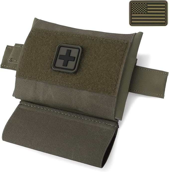 LIVANS Molle IFAK Micro Trauma Pouch, Tactical First Aid Belt IFAK Bag Medical EMT Emergency Survival Med Pouch Small EDC Portable Pack with Tourniquet Hammock for Duty Belt Vest Hunting
