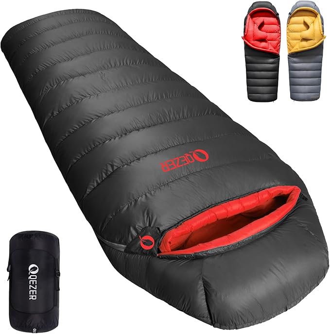 Down Sleeping Bag for Adults 620 Fill Power 0 Degree Sleeping Bag Cold Weather Ultralight with Pouch for Backpacking, Camping, Hiking