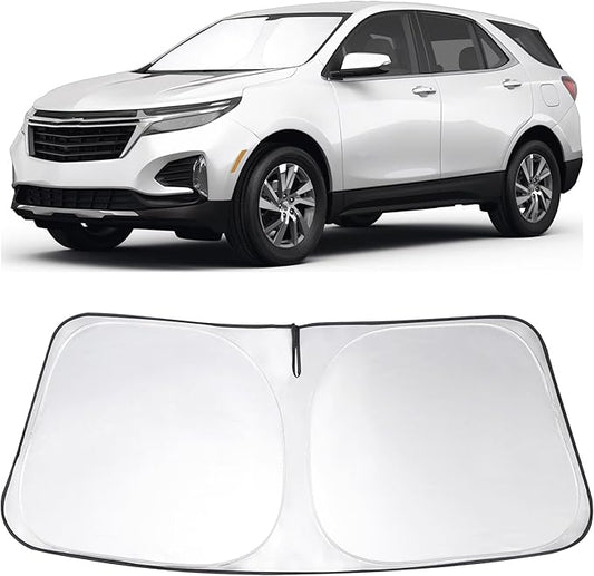Windshield Sun Shade Custom Fit 2024 2025 2026 Chevrolet Equinox EV Accessories Foldable Sunshade Sun Blocker Front Window Shades Covers Keeps Car Cooler