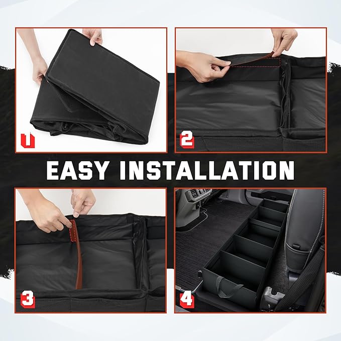 Under Seat Storage - Truck Underseat Tool Box Organizer with 3 Removable Dividers for 2015-2025 2026 Ford F150 SuperCrew Cab & Crew Cab 2017-2024 F250 F350 F450 F550 Super Duty Under bench Storage