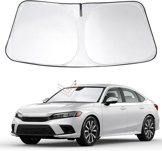 Windshield Sun Shade Custom Fit 2022 2023 2024 2025 2026 Honda Civic 11th Gen Accessories Foldable Sunshade Sun Blocker Front Window Shades Covers Keep Car Cooler