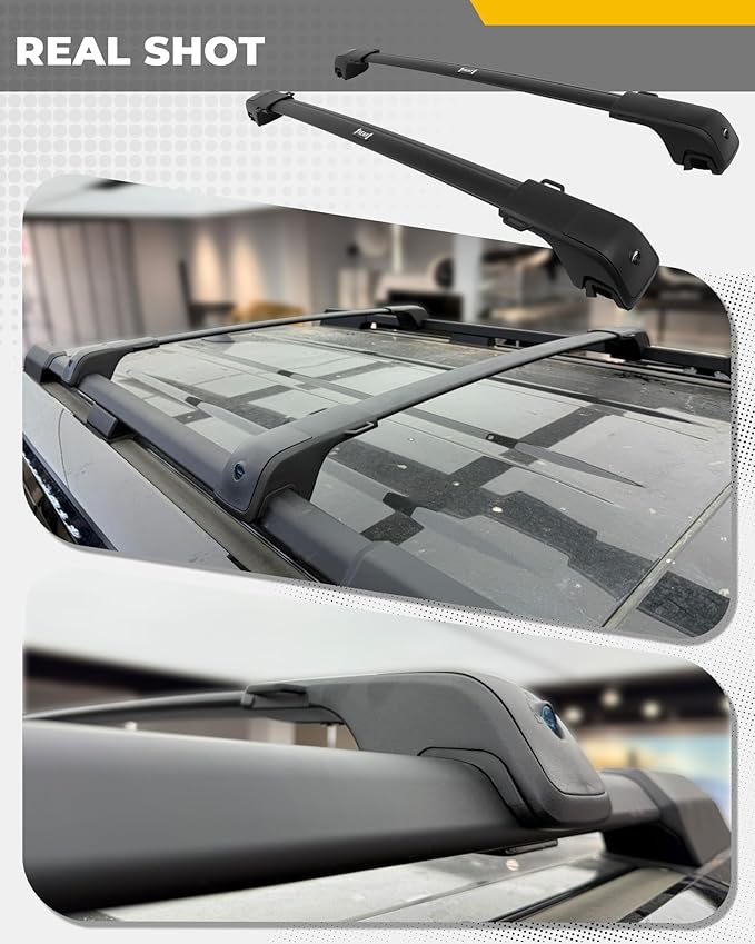 330LBS Lockable Cross Bars Roof Rack Fit for Toyota Land Cruiser J250 2024-2026 Aluminum Crossbars Cargo Bar Luggage Carrier Rooftop Accessories, for Storage Bag Kayak Snowboard Canoe Bike
