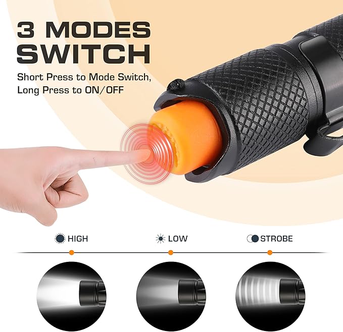 EverBrite Super Small Mini LED Flashlight, 3 Lighting Modes, Zoomable Adjustable Focus for Camping, Hiking, Fishing, Running, Power Outages & Emergencies, 1 AAA Battery Included