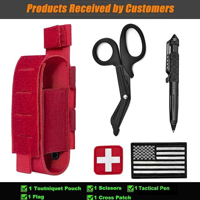 Upgrade 1000D Laser Cut Molle Tourniquet Holder, Heavy Duty Tactical Molle Tourniquet Pouch Holder