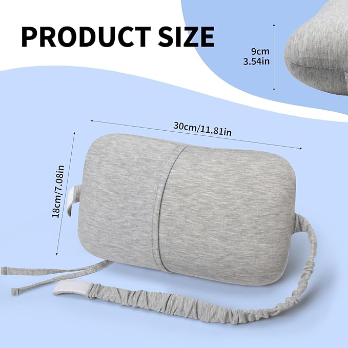 Love&go Portable Small Travel Pillow, Made with Soft Memory Foam Pillow and Breathable Cover, for Backpacking Hiking, Camping, Airplane and Car Trip (Gray)