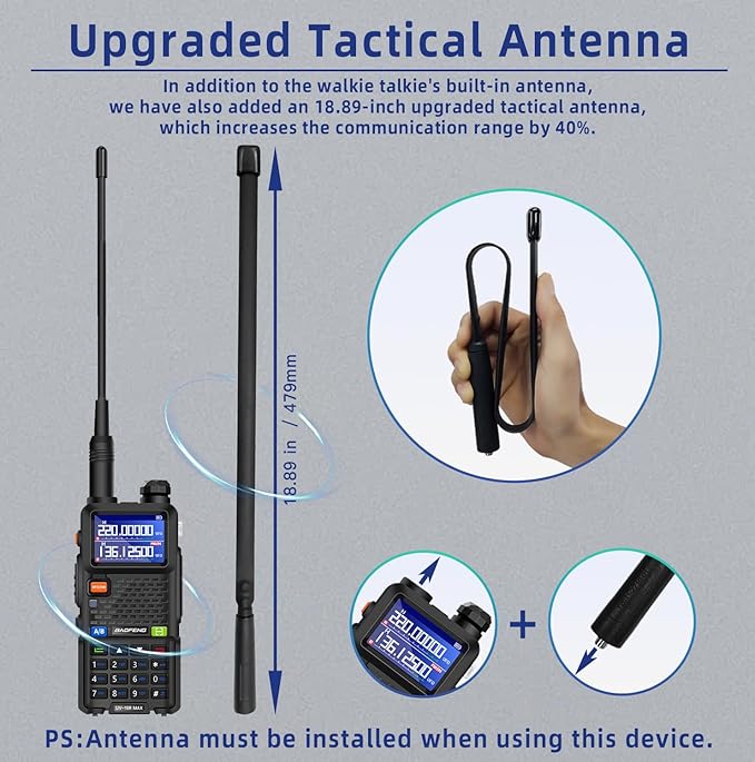 BAOFENG UV-10R MAX Ham Radio Handheld 10W Long Range Rechargeable Walkie Talkies Tactical NOAA Weather Two-Way Radios with 2500mAh USB-C Charging Battery,Mic for Survival Gear,Adults,Gifts,2 Pack
