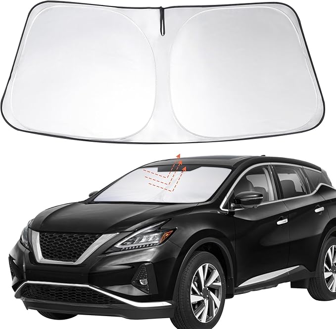 Windshield Sun Shade Custom Fit 2015-2020 2021 2022 2023 2024 Ni-ssan Murano Accessories Foldable Sunshade Front Window Cover Protect Car from Heat Damage Keep Car Cooler