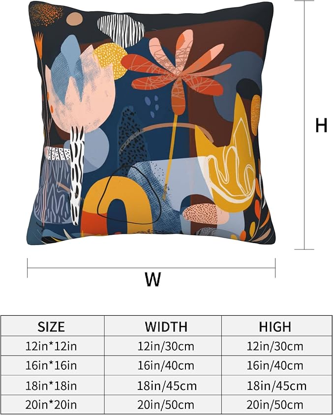 Abstract Art Throw Pillow Covers 18 X 18 Inch Set of 4 Decorative Cushion Cover Home Decor for Sofa Chair Couch Bedroom Living Room