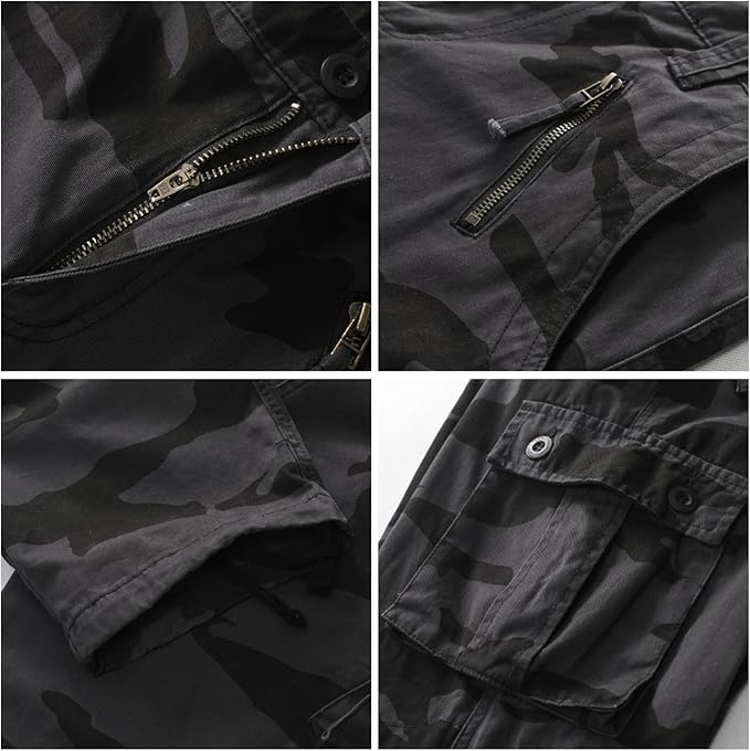 Men's BDU Casual Military Pants, Tactical Wild Army Combat ACU Rip Stop Camo Cargo Work Pants Trousers with 8 Pockets