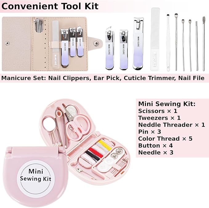 Wedding Day Emergency Kit for Bride, 39 Pc Essential Items for Brides Daily Use Women Wedding Gift, Travel Kit Personal Care Survival Set with Bride Makeup Bag - Wedding Emergency Kit Supplies