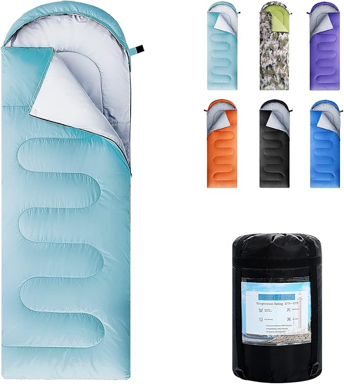 Sleeping Bags for Adults,Kids & Girls-Warm & Cold Weather Lightweight Waterproof Sleeping Bag Backpack with Compact Bag,Great for 3-4 Seasons Hiking,Camping and Outdoor