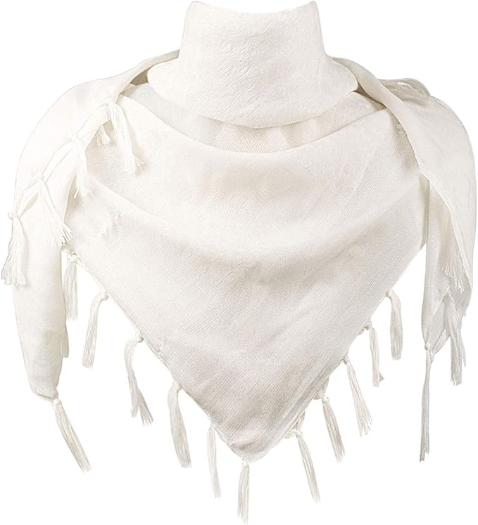 Explore Land Cotton Shemagh Keffiyeh Tactical Desert Scarf Neck Head Wrap with Tassel for Men Women