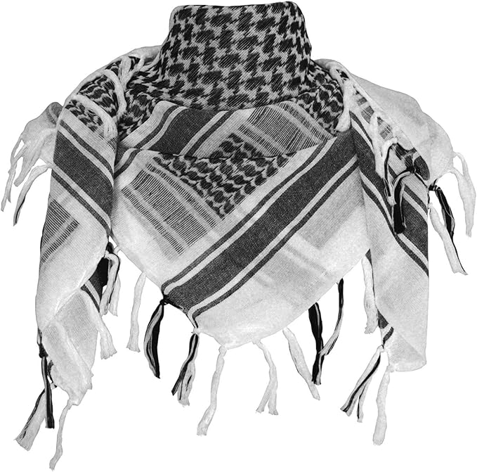 Explore Land Cotton Shemagh Keffiyeh Tactical Desert Scarf Neck Head Wrap with Tassel for Men Women