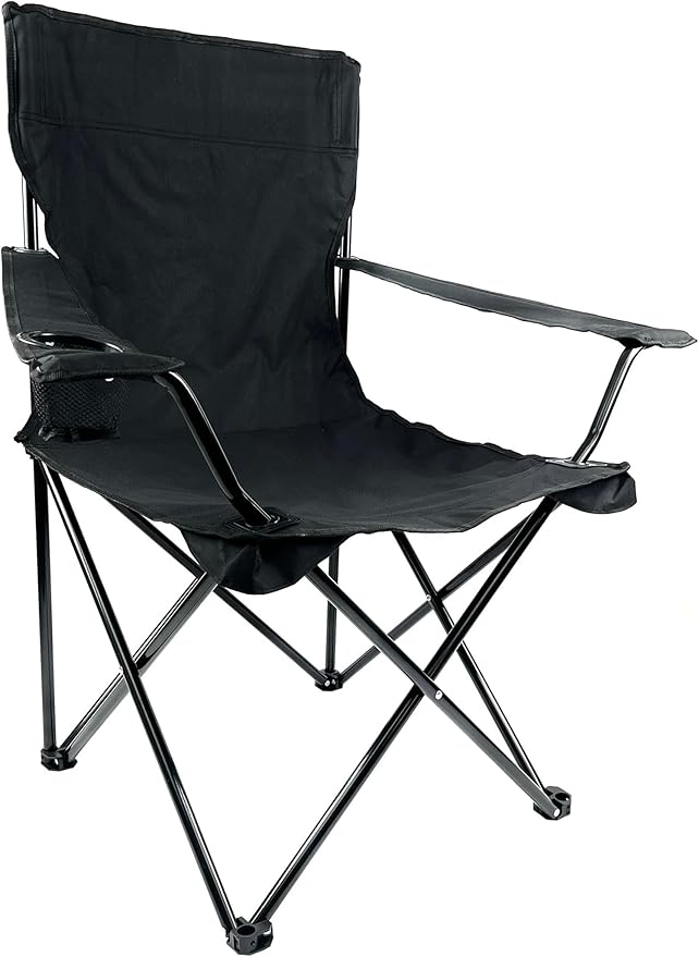 Folding Portable Outdoor Camping Chair[Large] (Black)