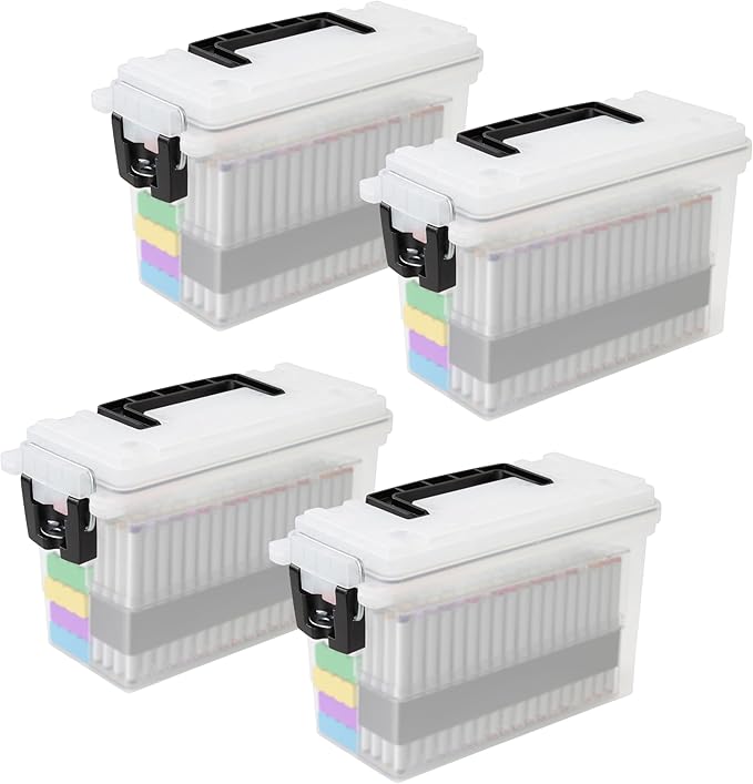 Sheffield 12758 4-Pack Ammo Storage Box, Mothers Day Gifts, .30 Cal Field Boxes, Mothers Day Gifts for Mom, Lockable Storage Box with Handle, Secures Hunting Gear, Supplies, and Bullets, Made in USA