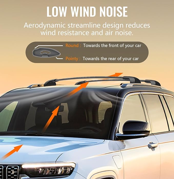 300lbs Roof Rack Cross Bars Compatible with 2021-2026 Jeep Grand Cherokee L 3-Row & 2022-2026 Grand Cherokee WL 2-Row, Aluminum Lockable Roof Rails Crossbar for Rooftop Cargo Kayak Snowboard