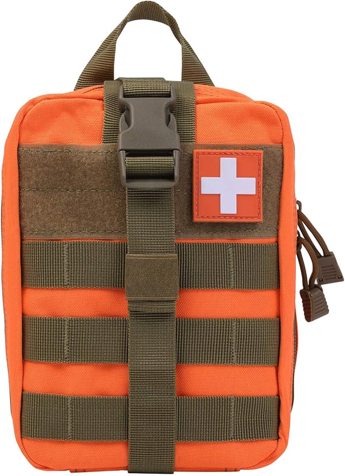 Medical Molle Pouch Tactical - 1000D Nylon First Aid Pouch, Big Capacity EMT Pouch Utility, Heavy Duty Military Grade Rip-Away Ifak Pouch for Home and Outdoor Activities（Bag Only