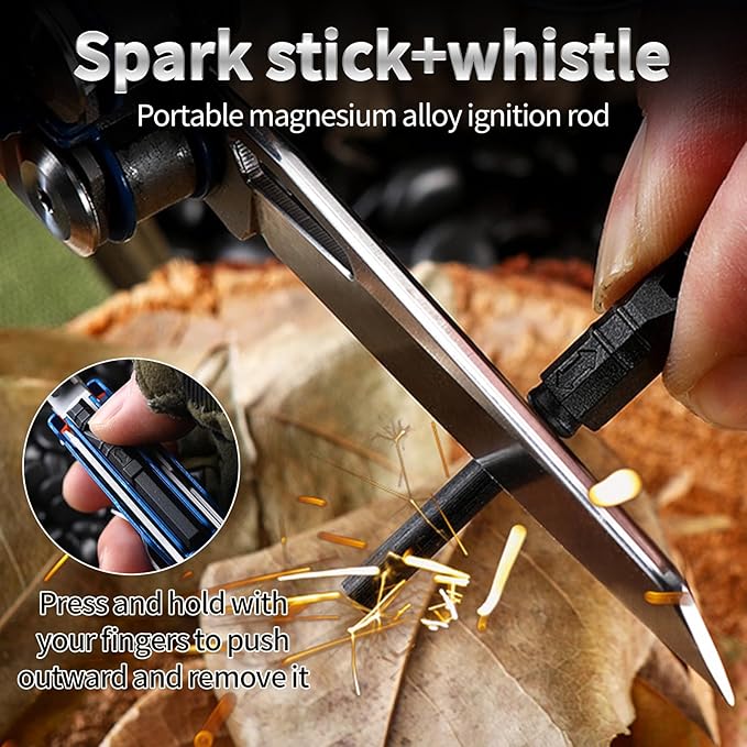 23-in-1 Multitool Pliers with Scissors, Wire Cutters, Window Breaker, Flint, Saw Screwdrivers Bottle Opener,High-carbon Steel Multi Tool with Carrying Pouch Ideal for Camping Survival and Gift