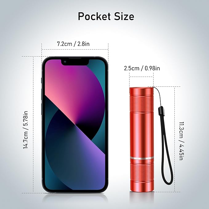 Blukar Flashlight Rechargeable, High Lumens Flashlight, Super Bright Small LED Flash Light- Zoomable, Adjustable Brightness, Long Lasting for Camping, Outdoors and Home Emergency-Red