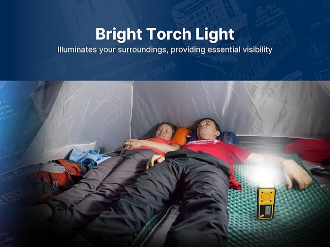 Emerson ER-7051 Emergency AM/FM Radio with NOAA Weather Band, Built-in Power Bank, Hand Crank, Solar Charging, LED Flashlight, and SOS Alarm – Essential Survival Gear for Camping and Emergency Prep