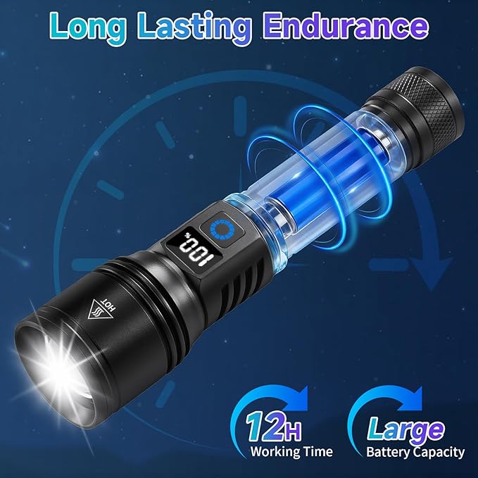Rechargeable Flashlights High Lumens, 4Pack Super Bright Flashlight Rechargeable, LED Flashlight Powerful, Handheld Tactical Flash Lights for Home Emergencies Camping Essentials, Gifts for Men