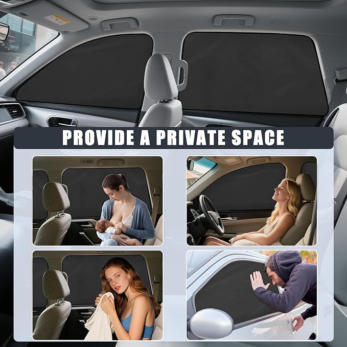 ZATOOTO Car Window Shades for Honda CR-V 2017-2022, 4 Pcs Magnetic Car Window Covers - 100% Block Light Privacy Curtains, Side Window Sun Shade for Baby Breastfeeding, Sleeping, Camping