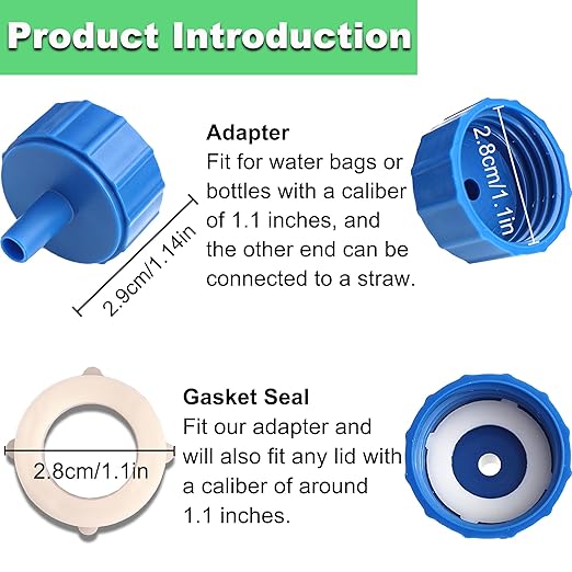 6-Pack Replacement Gasket Seals and 2-Pack Adapters for Sawyer Products Water Filtration System