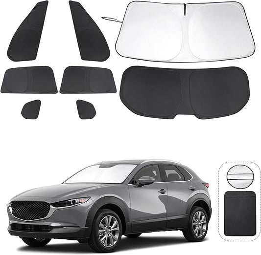 TINGLU Window Shades for Mazda CX-30 2019-2025 2026 Accessories Car Side Full Windows Rear Triangular Windshield Sun Shade Sun UV Rays & Privacy Protection for Camping,Napping,and Relaxing 8PCS