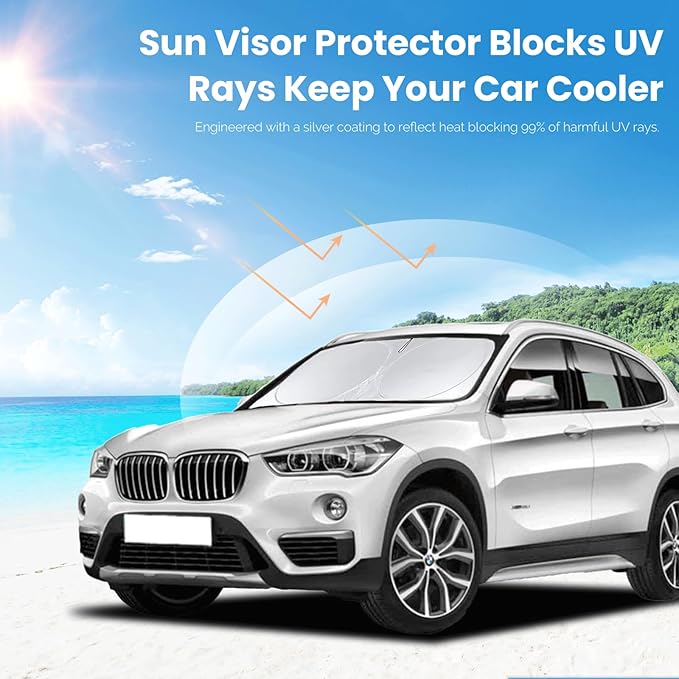for X1 E84 Sunshade Windshield Sun Shade for BMW X1, xDrive23i, xDrive25e E84 F48 Accessorie 2016-2025 Insulated Front Window Shield Windshield Cover Protector Privacy UV Reflector Block Heat
