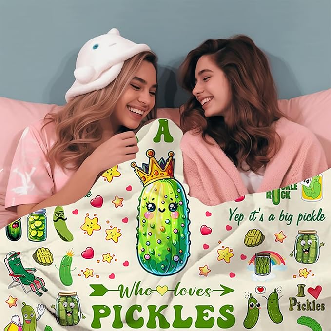 Pickle Blanket Gifts Stuff Plush Pickles Blankets and Throw Merch Bedding Decor Pickles Gifts for Pickle Lovers Women Girls Kids Birthday Decorations 50"X40"