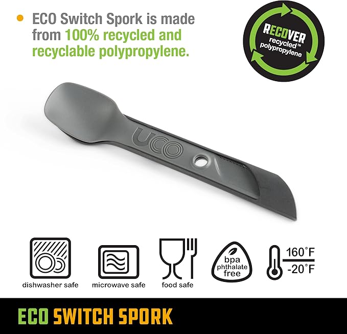 UCO Recycled ECO Switch Spork 2-Piece Integrated Camping Utensil Set
