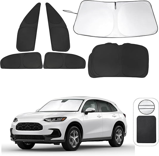 6PCS YYCKE Window Shades for HR-V 2023-2025 for Honda Accessories Side Full Windows Windshield Sun Shade Sun UV Rays & Privacy Protection for Camping,Napping,and Relaxing