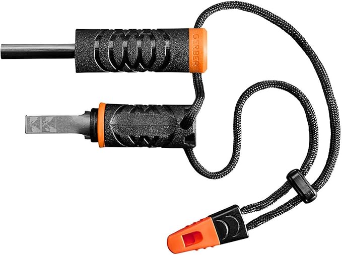 Gerber Gear Fire Starter Ferro Rod Survival Tool with an Emergency Whistle and Metal Striker