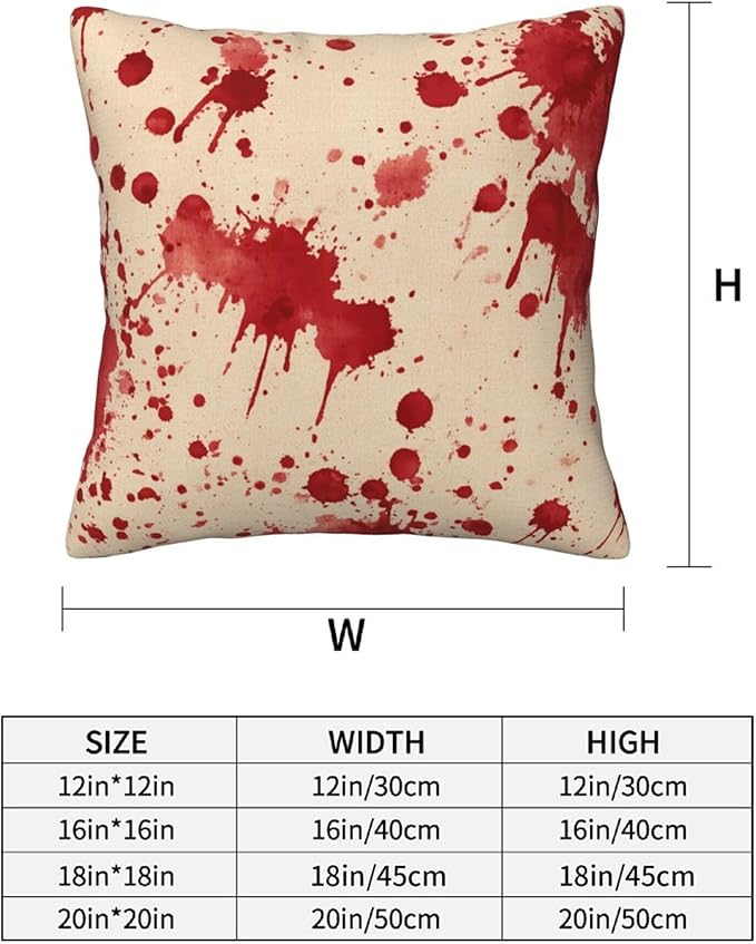 Blood Throw Pillow Covers 18x18 inch Set of 2 Halloween Pillow Case Cushion Cover for Home Sofa Couch Living Room Car Decor