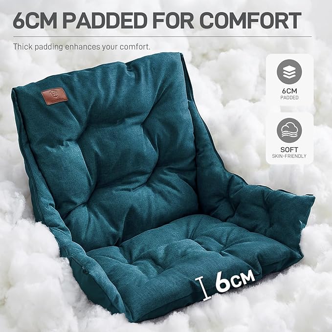 EVER ADVANCED 2 Set Camping Chair with Detachable Cushion, Mesh Chair for Adults Foldable, Oversized Heavy Duty Folding Chair with Cooler Mesh Pocket Cupholder Outdoor Fishing, Supports 400LBS Green