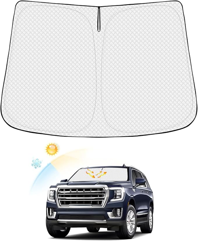 Canvcle Windshield Sun Shade for Chevrolet/Chevy Suburban/GMC Yukon XL 2021-2026 Thicken 6-Layer Foldable Front Window Sunshade Sun Visor Protector Block UV Rays Keep Vehicle Cool