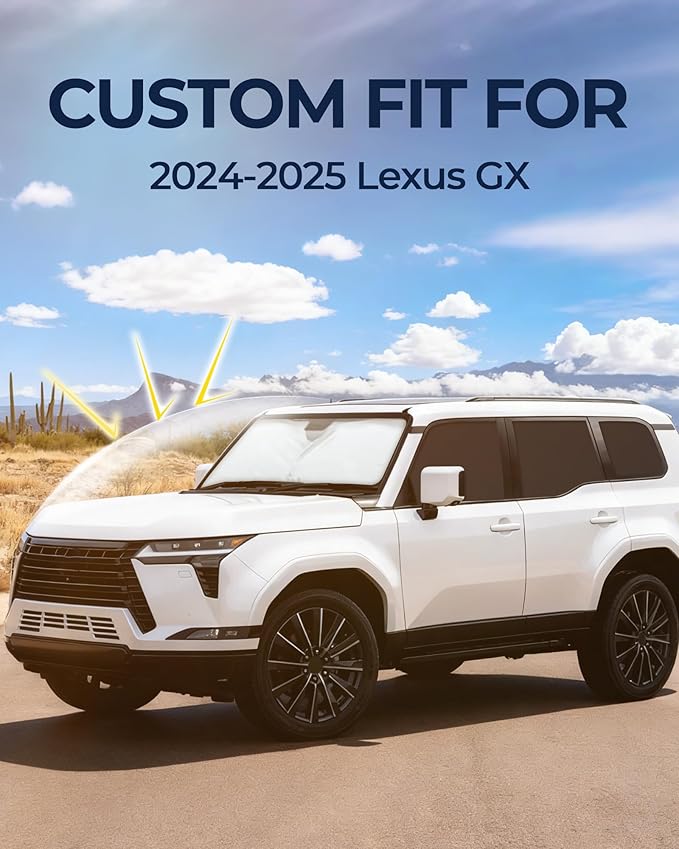 for Lexus Lexus GX 2024-2025 Car Window Shades, 8pcs Privacy Sun Shade Set for Front Windshield Side and Rear Windows, Full Window Covers Keeps Vehicle Cool for Camping Napping