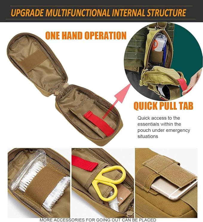 Tactical Ifak Trauma Kit Emergency First Aid Stop The Bleed Ifak Refill, Ifak Med Kit Trauma Refill Military Medical Supplies Kit Pack for Duty Belt