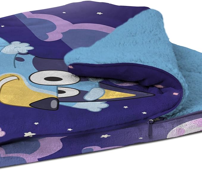 Silk Touch Sherpa Slumber Bag for Boys and Girls, Sleeping Bag with Zipper, 27 x 56 inches