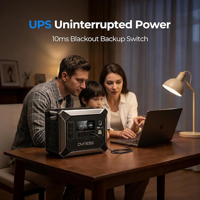 DYNESS 2048Wh Portable Power Station, 2400W Solar Generator with UPS, APP Control, LiFePO4 Battery, 13 Outputs, Quiet Backup Power for Home, RV, Camping