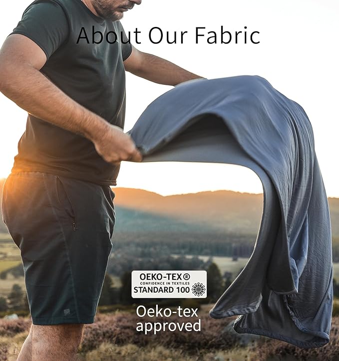 Litume Velvet Velour Sleeping Bag Liner Add Up to 14°F/ 8°C, Mummy Sleeping Sack Backpacking, Camping, Traveling, Hotel, Hostal, Lightweight Sleep Sack with Drawstring Hood E625